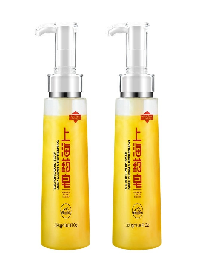 Bee & Flower Sulfur Soap Liquid Shampoo & Body Wash - Daily Head to Toe Skin Care Product for Men and Women - 10.8 Fl Oz - Pack of 2 - Image 1